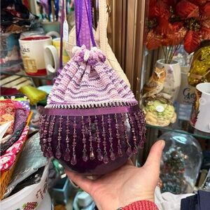 Chic Purple Beaded Mini Bag